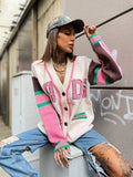 Cardigan influencer bianco rosa