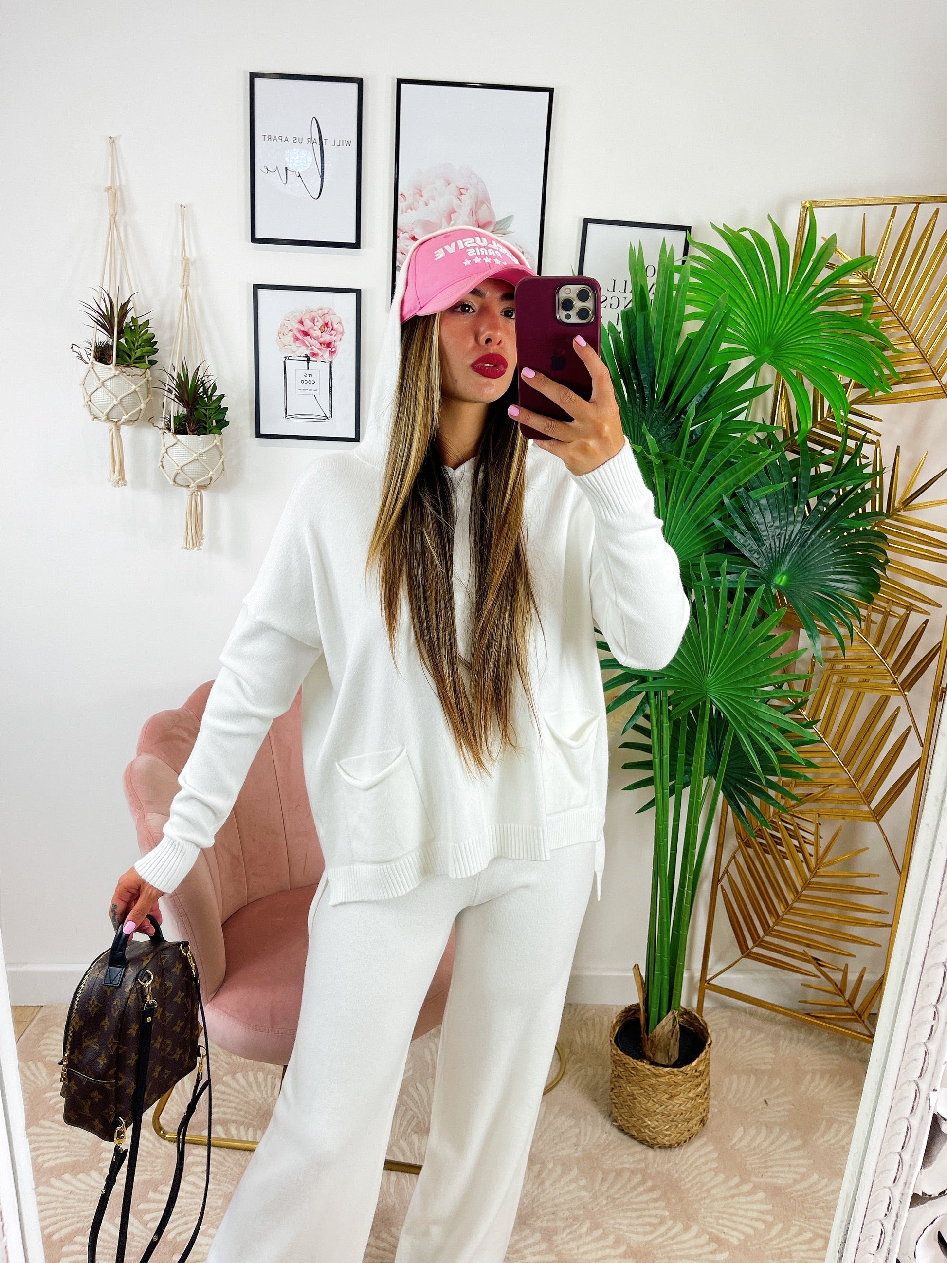 Tuta comfort Bianca con cappuccio