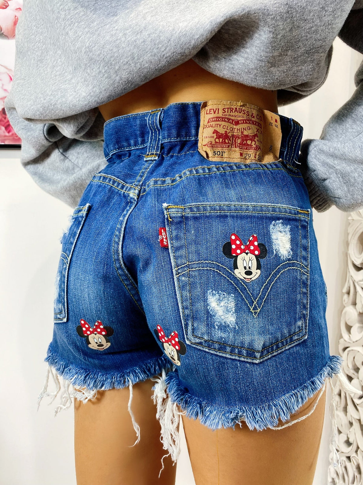 Short Levi’s Vintage stampa topolina con strappi