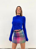 Gonna in tweed Fuxia blu