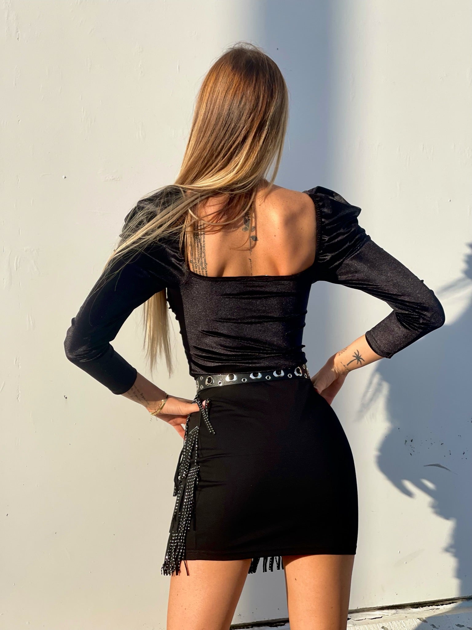 Body sensual in velluto manica lunga