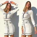 Abito in maglia bianco e nero