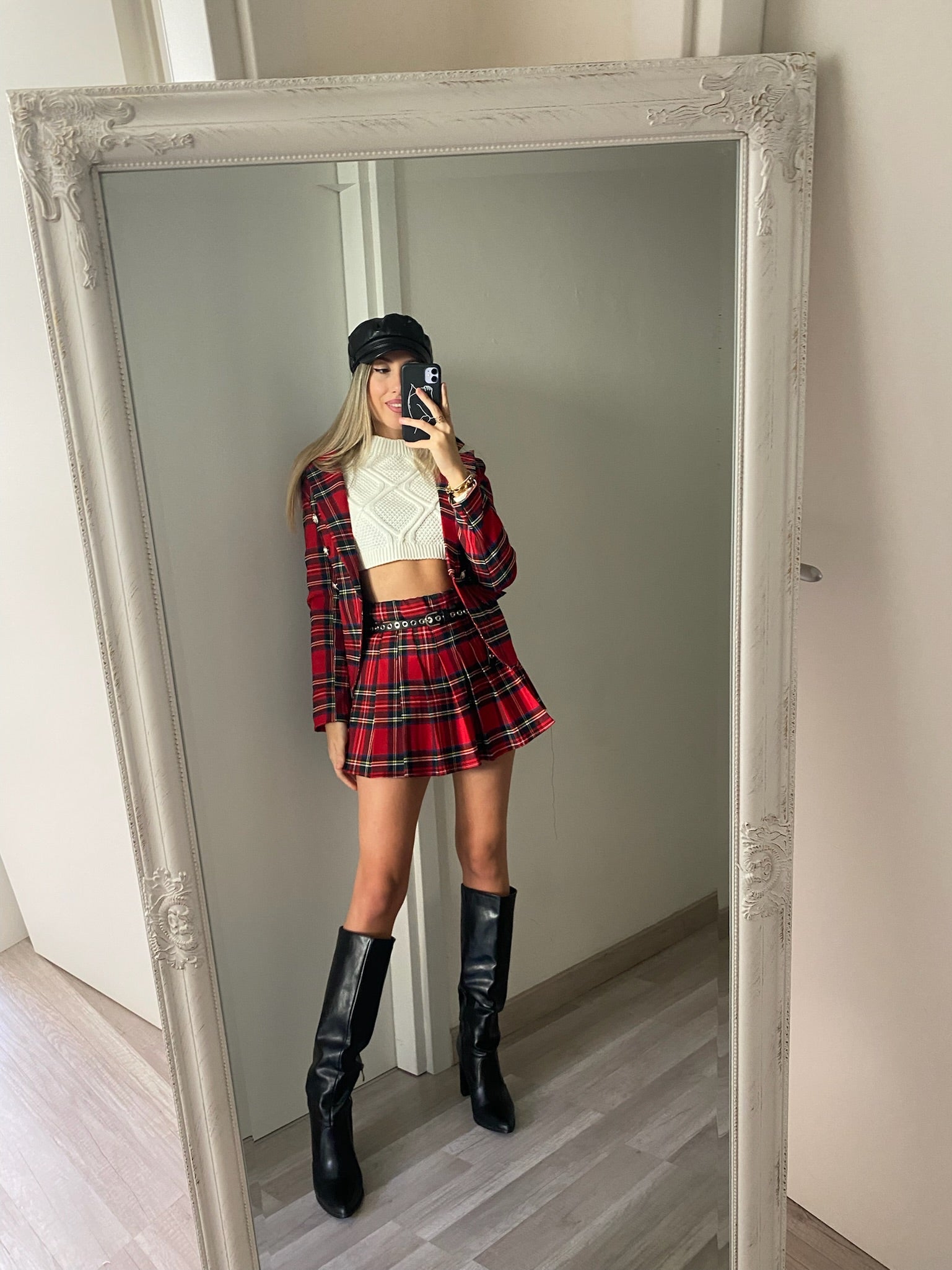 Giacca scozzese con bottoni