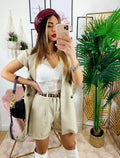 Completo Short e Smanicato Beige