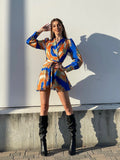 Abito etnico arancio blu