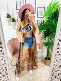 Kimono in seta etnico colori pescati