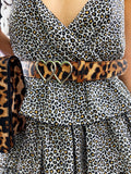 Cintura con cuori trama animalier