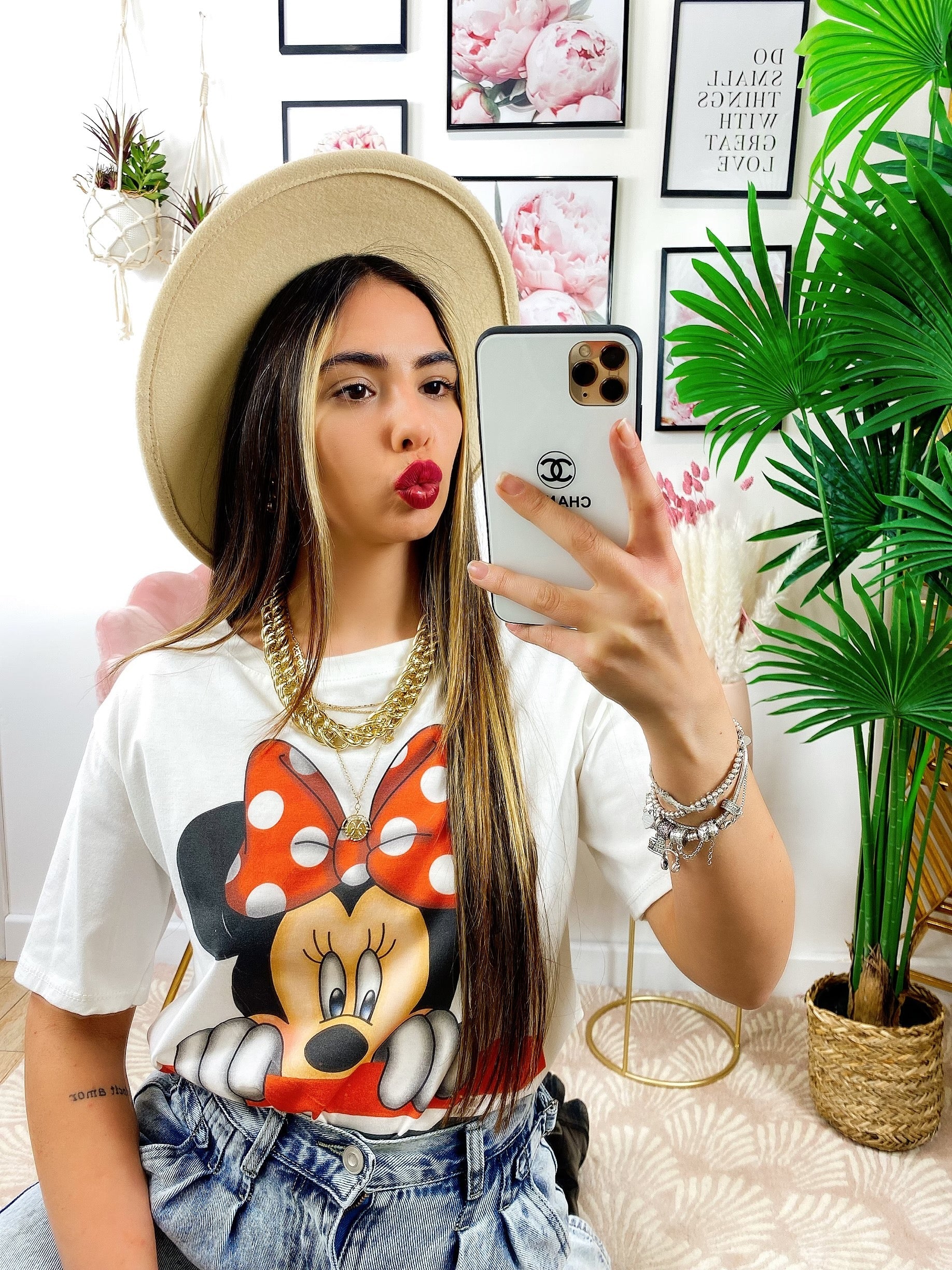 T-shirt con stampa topolina