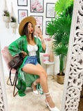 Kimono stampa bandana Verde