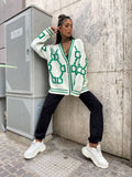 Cardigan influencer verde Top quality