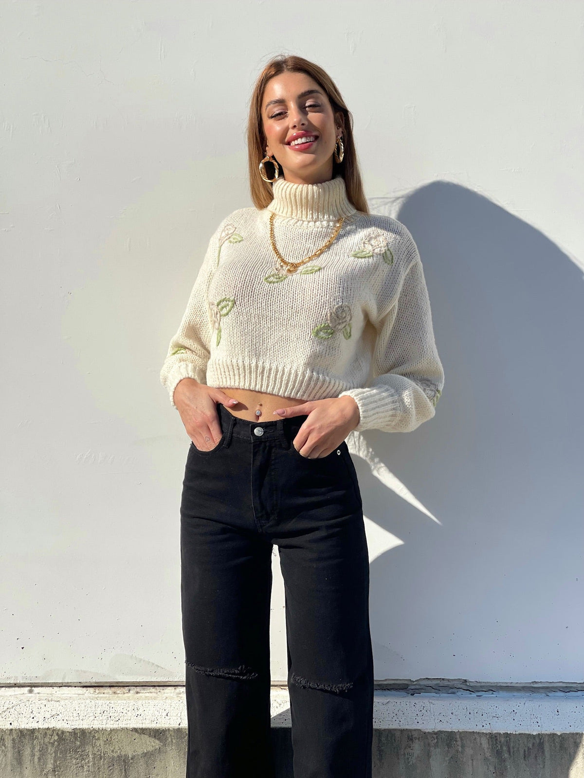 Jeans wide leg nero