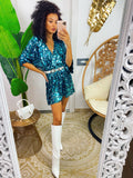 Abito con paillettes azzurro