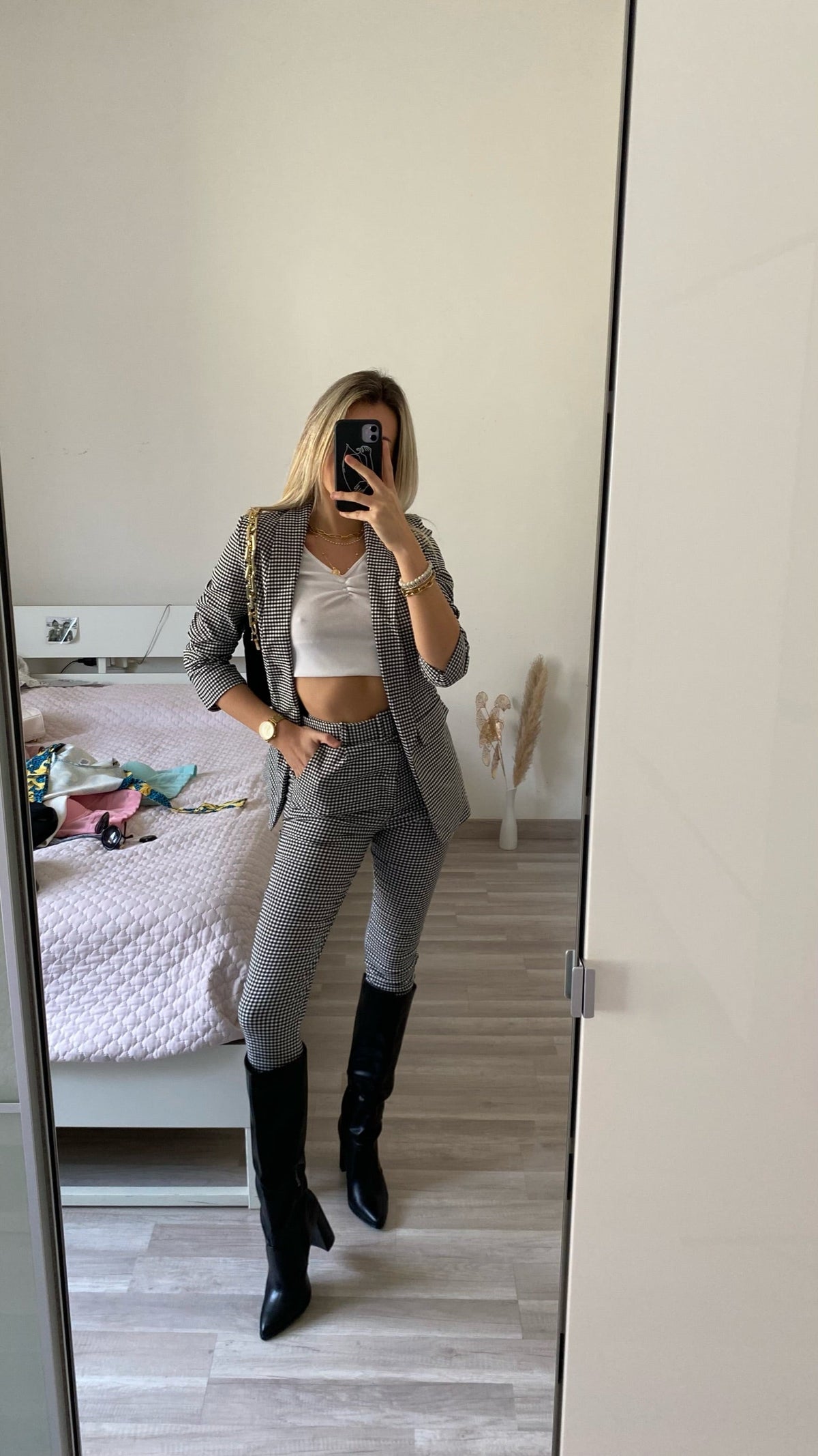 Completo vichy giacca e pantalone