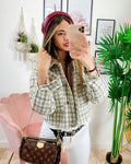 Giacca in tweed beige