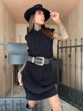 Completo abito e cardigan nero