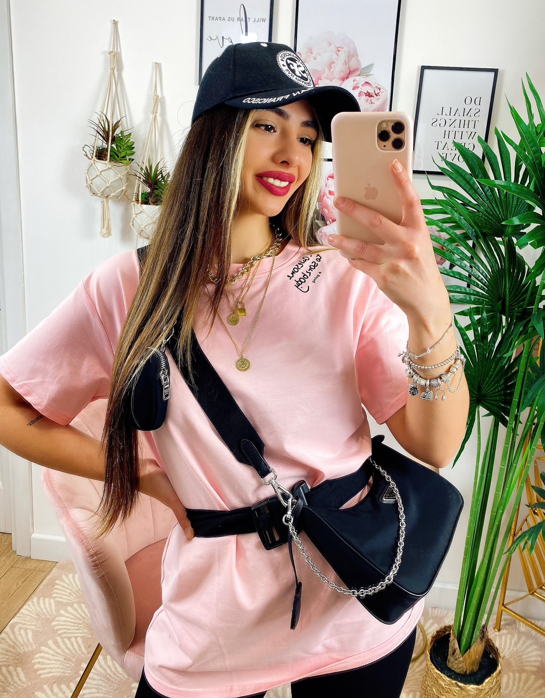 Completo sportivo con cintura Rosa