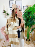 Giacca a quadri Beige con tasche