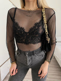 Bralette in pizzo nera