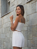 Completo top e short beige
