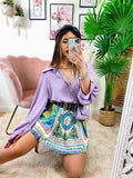Camicia con borsetta lilla