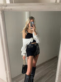 Top più camicia bianco nero