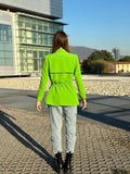 Blazer verde fluo con cintura