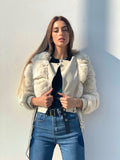Giaccone beige con pelo morbidissimo