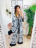 Set kimono e pantalone a zampa