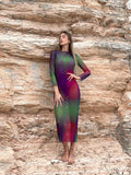 Abito in velo multicolor