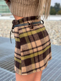 Gonna in tweed dettaglio pistacchio