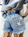 Short Levi’s Vintage con Borchie bagno medio chiaro