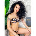 Bikini push up con top rouge maculato nero