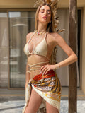 Bikini con incroci oro