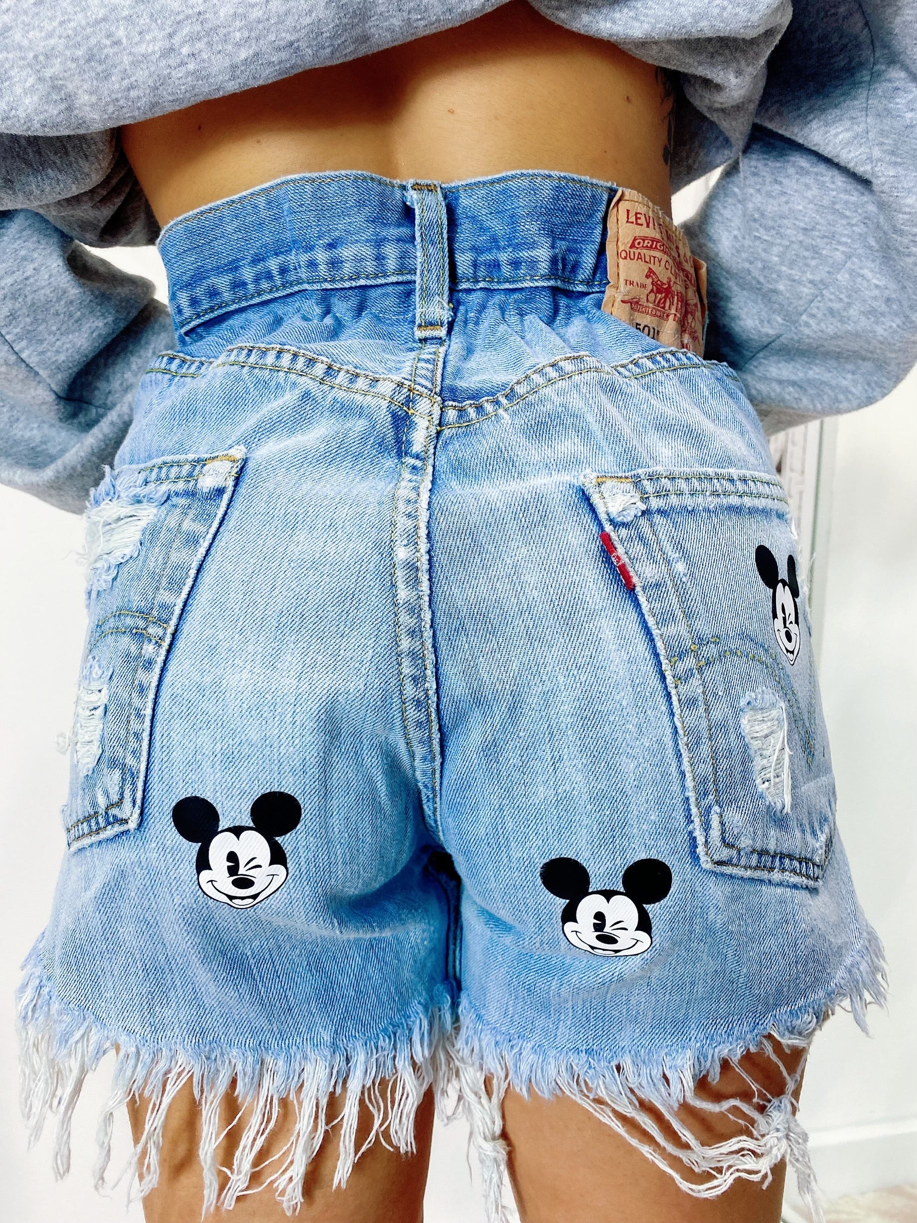 Short Levi’s Vintage con stampa topolino chiaro