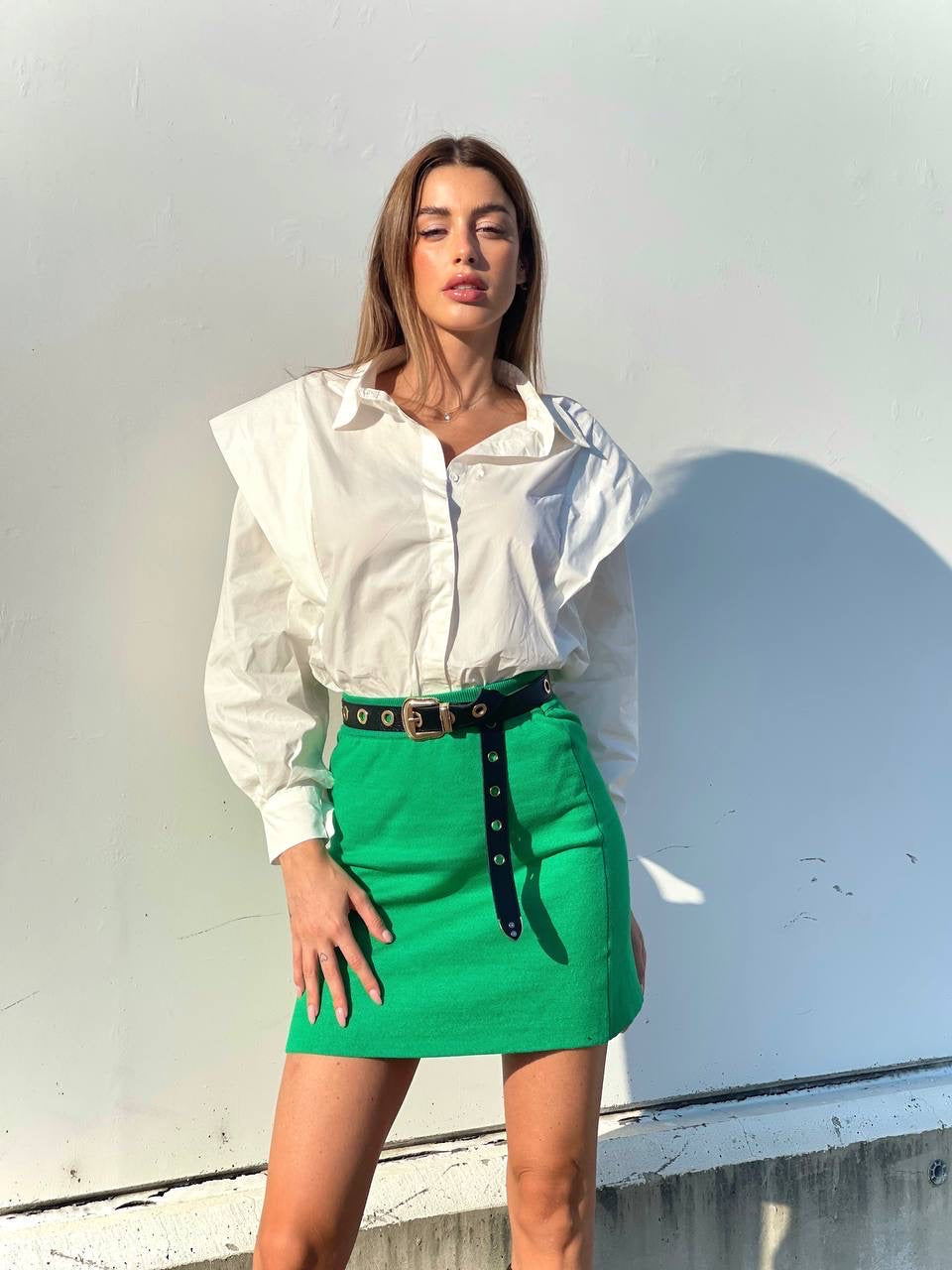 Gonna elasticizzata verde