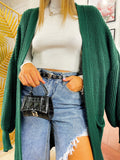 Cardigan lungo verde bottiglia