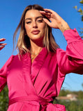 Abito in raso fuxia