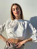 Top in raso bianco