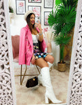 Blazer in ecopelle Rosa