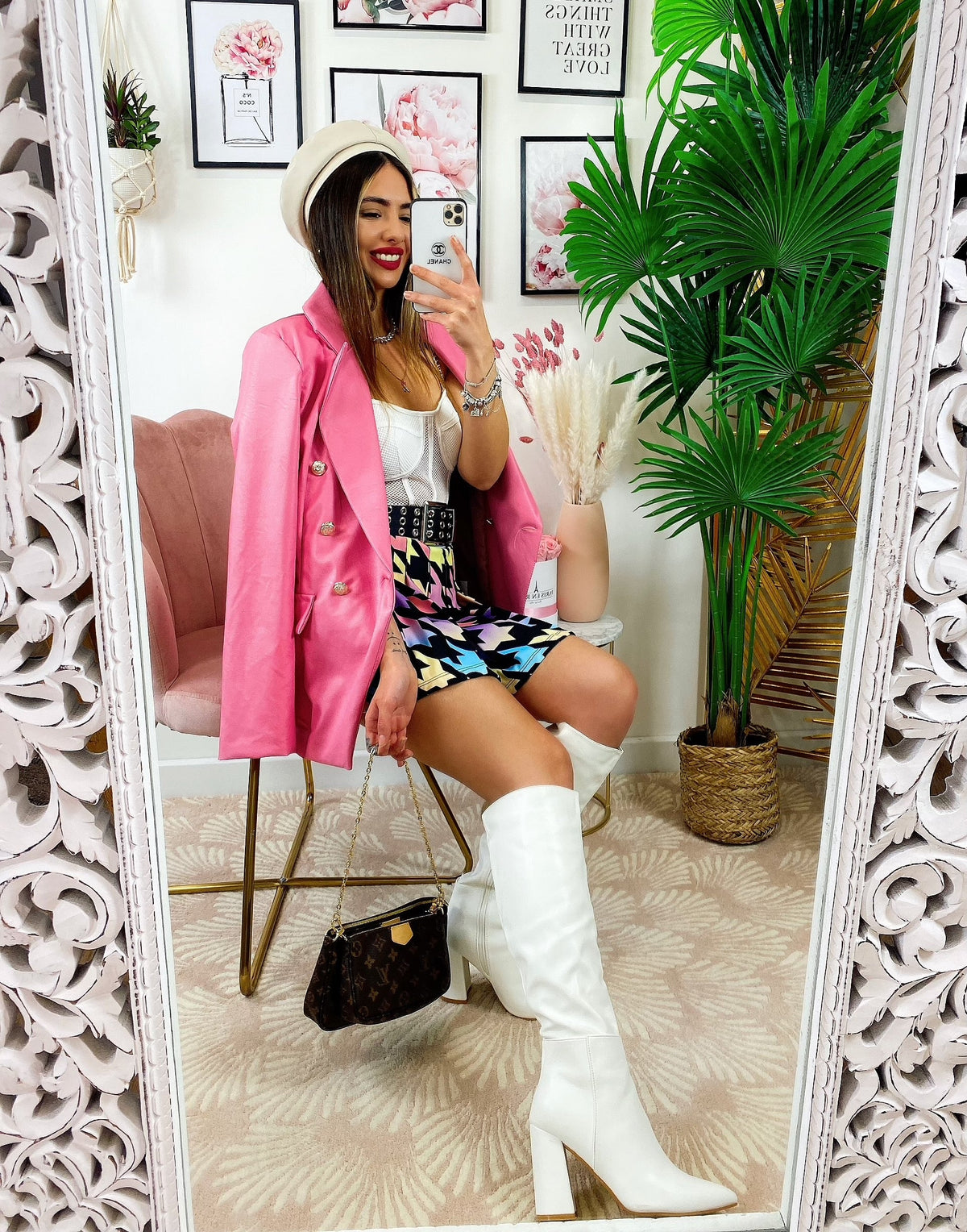 Blazer in ecopelle Rosa