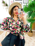Camicia floreale con borsetta
