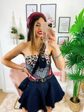 Top stampa bandana dettaglio Maculato