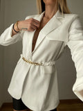 Blazer bianco con cintura