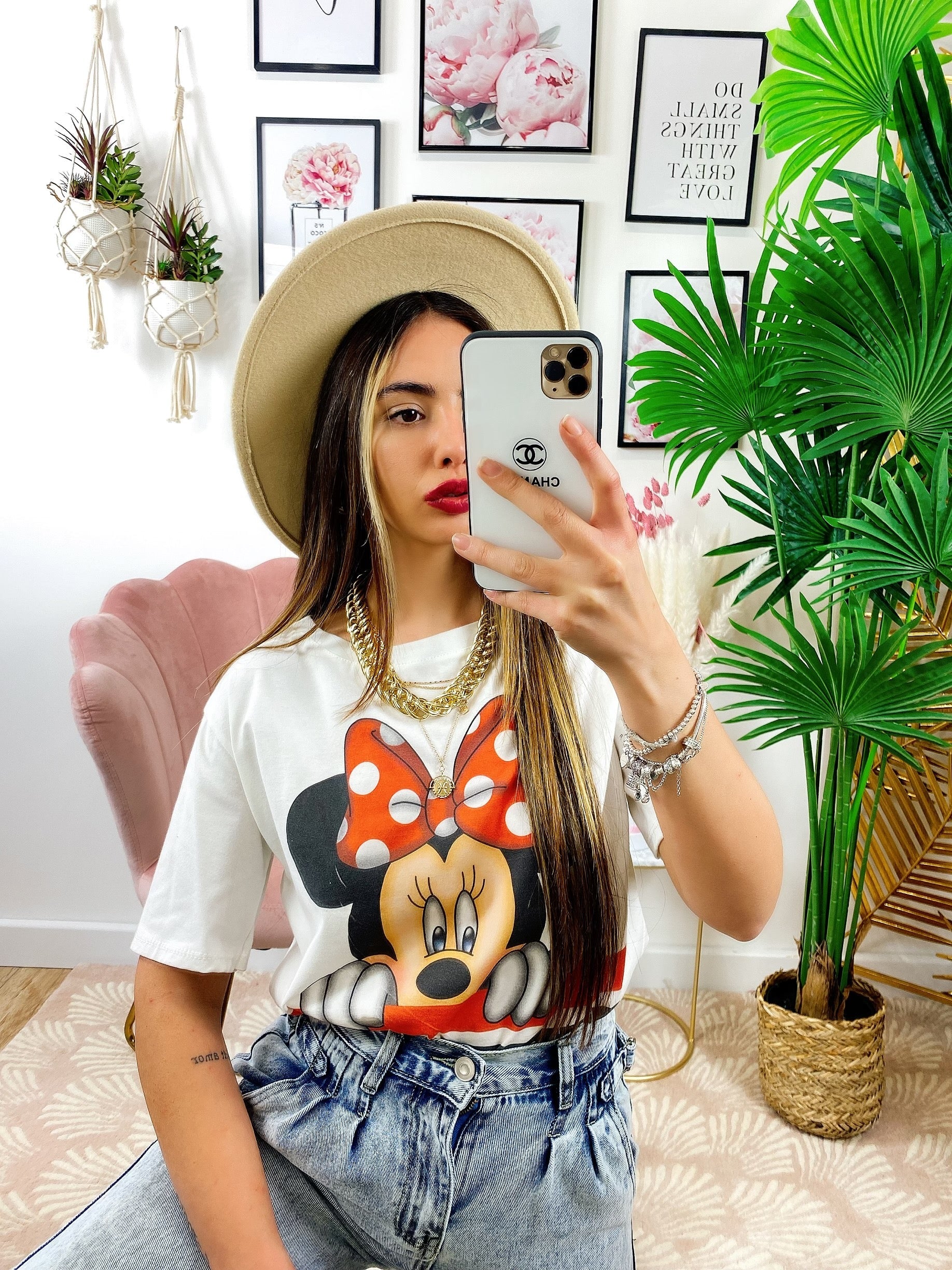 T-shirt con stampa topolina