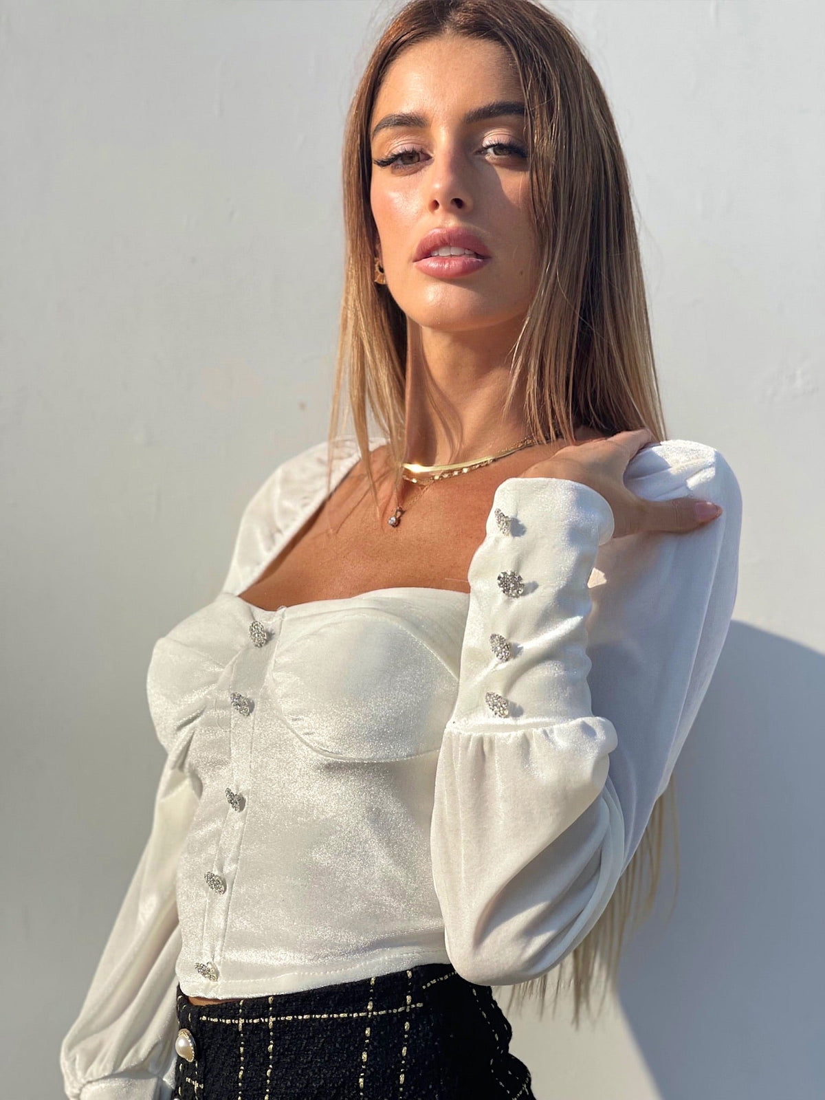 Maglia in ciniglia bianco