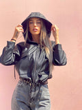 Giubbino in eco pelle nero