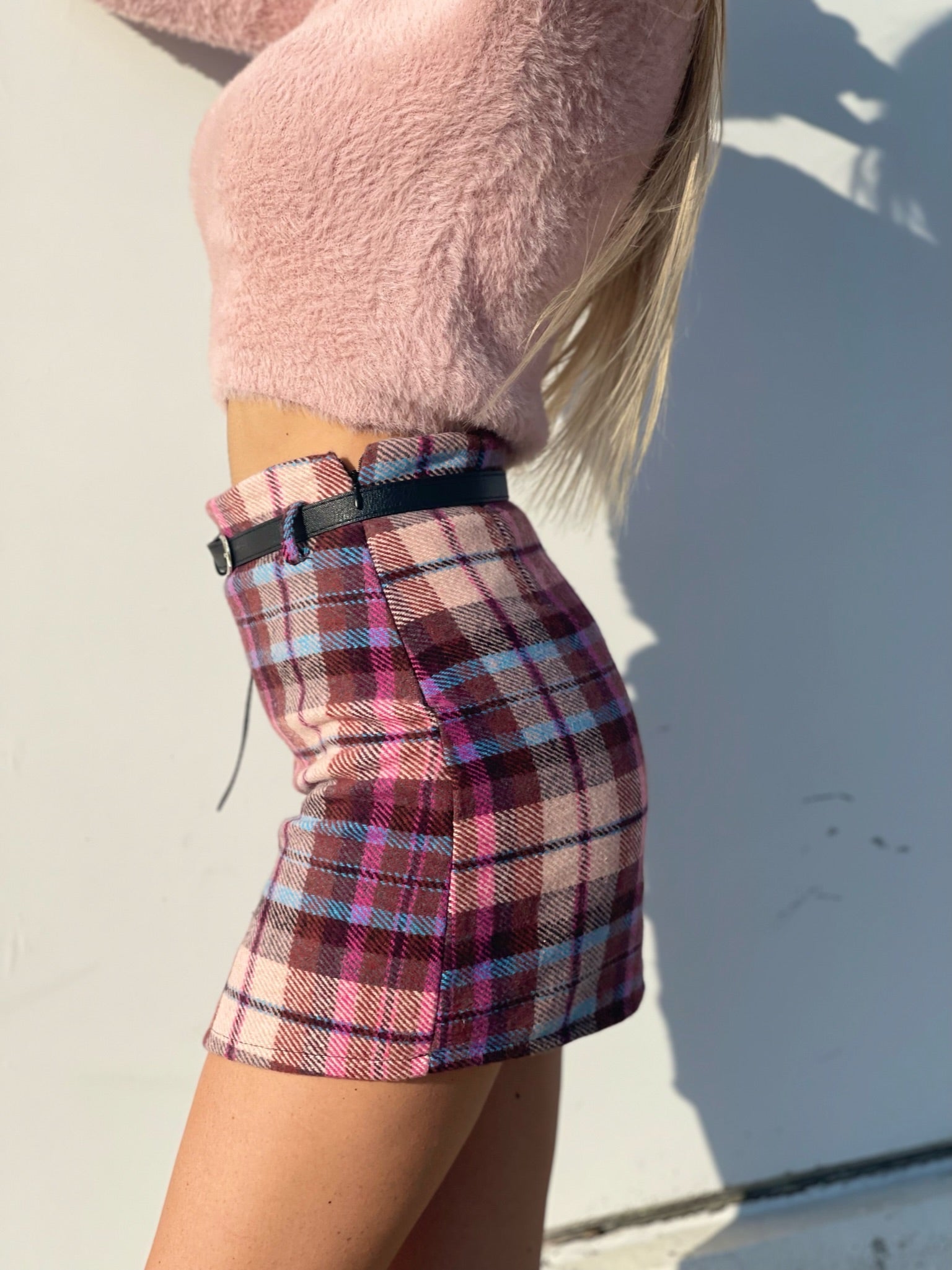 Gonna in tweed rosa viola