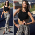 Top crop nero zigzag