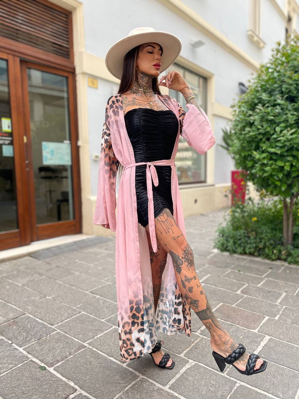 Kimono animalier rosa