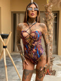 Costume intero animalier violaceo